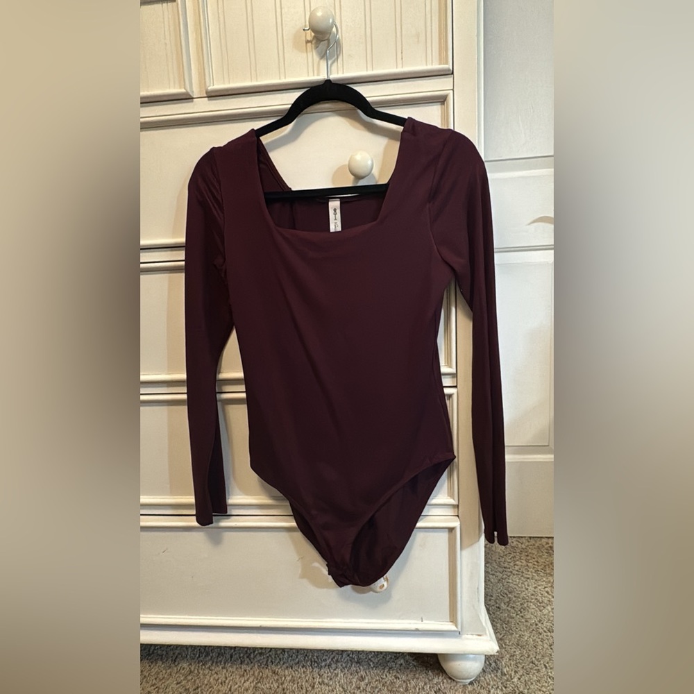 Burgundy Long Sleeve Bodysuit